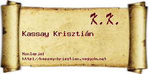 Kassay Krisztián névjegykártya