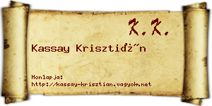 Kassay Krisztián névjegykártya